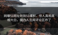 网曝51网址刚刚51爆料，惊人真相真相大白，圈内人丑闻评论区炸了