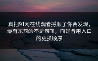 真把91网在线观看捋顺了你会发现，最有东西的不是表面，而是备用入口的更换顺序