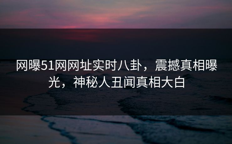 网曝51网网址实时八卦，震撼真相曝光，神秘人丑闻真相大白