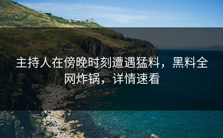 主持人在傍晚时刻遭遇猛料，黑料全网炸锅，详情速看